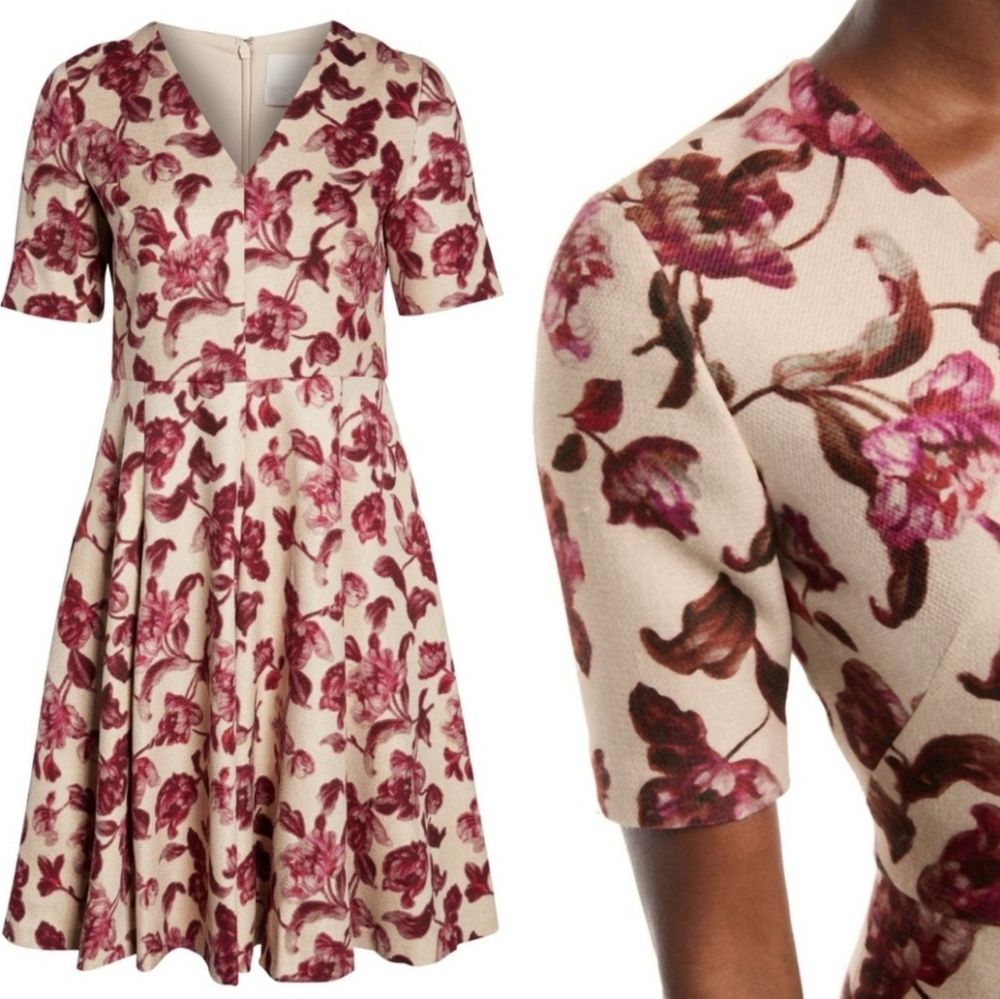 Gal Meets Glam Edith Floral Fit And Flare Midi Dress - Picture 12 of 13